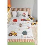Kanz Bebek Nevresim Takımı Ranforce 4 Parça 100x150 cm Çiftlik Desenli%100 Pamuk