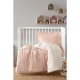 Kanz%100 Pamuk Jakarlı Müslin Bebek Nevresim Takımı 3 Parça 100x150 cm Pudra Ayıcıklı
