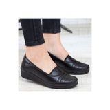 KAOF SHOES Kadın Ayzen Siyah Klasik Ayakkabı Ortopedik Anne Ayakkabısı Anne Babet Ayakkabı Günlük Ayakkabı