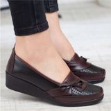 Kaof Shoes Kadın Bordo Anne Babet Ayakkabı Anne Ayakkabısı Kadın Günlük Ayakkabı Kadın Klasik Ayakkabı Anne Ayakkabı Ayzen - Bordo Siyah