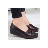 KAOF SHOES Kadın Bordo Renk Klasik Ayakkabı Ortopedik Anne Babet Ayakkabı Anne Ayakkabısı Kadın Günlük Ayakkabı