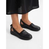 Kaof Shoes Kadın Siyah Kemik Cıkıntılı Günlük Ayakkabı Içi Hakiki Deri Anne Ayakkabısı Battal Boy Ayakkabı