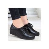 KAOF SHOES Kadın Siyah Klasik Ayakkabı Ortopedik Anne Ayakkabısı Anne Babet Ayakkabı Anne Kadın Günlük Ayakkabı