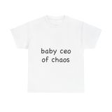 Kaosun Bebek CEO'su Komik Minimal Yazı Baskılı Beyaz Üniseks Pamuk Tişört - Xlarge