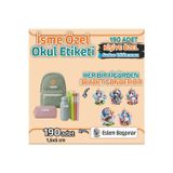 Kap Bir Hediye Okul Etiketi Isme Özel Kalem Defter Etiketi Unıcorn 2 Temalı 190 Adet