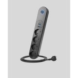 Kap Kaç Akıllı Akım Dengelemeli 4’lü Çoklu Priz Type-C ve USB Çıkışlı - Ahşap - Bej - Siyah - Belirtilmemiş