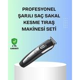 Kap Kaç Kuaför Tipi Şarjlı Saç ve Sakal Kesme Makinesi Güçlü Motorlu - Belirtilmemiş