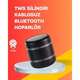 Kap Kaç Mini Silindir Kablosuz Hoparlör Güçlü Ses 4W Bas + Tws Senkron Özellik - Belirtilmemiş