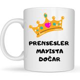 Kap Kaç Prensesler Mayısta Doğar Yazılı Kupa Model 249 Taç Tasarımlı Mayıs Ayı Doğum Günü Temalı Seramik Kahve Kupası - Belirtilmemiş - 001 - Beyaz