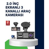 Kap Kaç Üç Kameralı Araç Kamerası Full Hd Gece Görüş G-Sensör - Belirtilmemiş