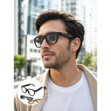 Kap Kaç Yapay Zekâ Destekli Akıllı Gözlük Değiştirilebilir Manyetik Lens Bluetooth Bağlantı ve Dokunmatik Kontrol - Belirtilmemiş - Siyah