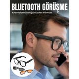 Kap Kaç Yapay Zekâ Destekli Kablosuz Akıllı Gözlük Bluetooth Görüşme Müzik Dinleme ve Manyetik Şarj Özellikli - Belirtilmemiş - Siyah