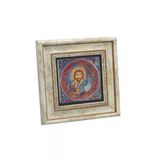 Kapadokya Göreme Karanlık Kilise Freski - Pantokrator Isa Mesih Baskılı Taş Tablo 20X20
