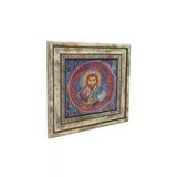 Kapadokya Göreme Karanlık Kilise Freski - Pantokrator İsa Mesih Baskılı Taş Tablo 25X25