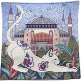 Kapadokya Hediyelik Dokuma Ayasofya Motifli Dekoratif Kırlent Yastık Kılıfı - 42 x 42 cm - Renkli