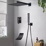 Kapadokya Style Banyo Bataryası Ankastre Duş Seti Mat Siyah 30 x 30 Cm Tepe Duş Yeni Şelale Ürün