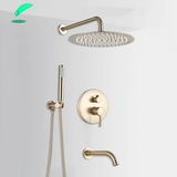 Kapadokya Style Banyo Bataryası Duş Seti Ankastre Mat Gold Renk Yeni 30cm Tepe Duş 3 Yollu Model Sıva Altı Dahil 7 Yıl Garantili İthal