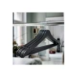 Kapadokya Tasarım Ahşap Görünümlü Plastik A Kalite Siyah Elbise Askı 6 Adet