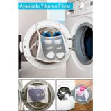 Kapak Bağlamalı Ayakkabı ve Çamaşır Yıkama Filesi - Beyaz - Ahşap - Bej - Siyah - Seçenek 1