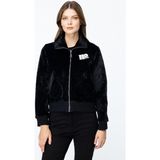Kapak Cepli Peluş Siyah Kadın Mont 46701-2K5