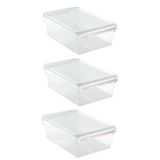 Kapaklı Buzdolabı Içi Organizer Dolap Içi Düzenleyici Saklama Kabı 325*205*100 Mm Şeffaf 3Lü