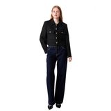 Kapaklı Cepli Regular Fit Kruvaze Yaka Uzun Kollu Tüvit Ceket