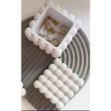 Kapaklı Dekoratif Bubble Organizer Takı Organizeri/kalemlik / Taş Tozu