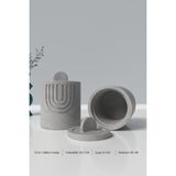 Kapaklı Desenli Silindir Beton Saksı ve Mumluk Silikon Kalıp M1 -Mumluk Silikon Kalıp 8.6 x 8 cm - Beyaz - Adet