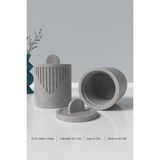 Kapaklı Desenli Silindir Beton Saksı ve Mumluk Silikon Kalıp M2 -Mumluk Silikon Kalıp 8.6 cm x 8 cm - Beyaz - Adet