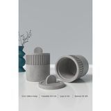 Kapaklı Desenli Silindir Beton Saksı ve Mumluk Silikon Kalıp M3 -Mumluk Silikon Kalıp M3 8.6 x 8 cm - Beyaz - Adet