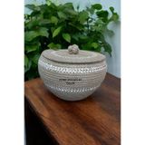 Kapaklı hasır sepet dekoratif sepet organizer saklama kutusu düzenleyici handmade OZLEM1511