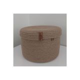 Kapaklı Hasır Sepet Düzenleyici Dekorasyon Sunum Mutfak Banyo Organizer (M)-22x13cm 1001000009364