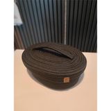 Kapaklı Hasır Sepet El Yapımı Jüt Saklama Sepeti | Dekoratif Organizer (Renk Seçenekli) Siyah 18 x 27 - 001 - Beyaz - 0,5 ml