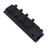 Kapaklı Kauçuk Priz, 250V, 16A, 2P+PE, Topraklı Dişi Fiş, CE Sertifikalı, Yüksek Kalite, Darbeye Dayanıklı, Endüstriyel Elektrik Prizi, Şantiye, Atölye ve Dış Mekan Kullanımına Uygun (Dörtlü)