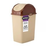 Kapaklı Orta Boy Çöp Kovası 4,5 Galon Plastik Salıncak Üst Çöp Kovası Lavabo/Dolap Altı, Çamaşır Odası, Mutfak, Ofis, Yatak Odası, Banyo, Üniversite Yurdu, 18 Qt, Bej