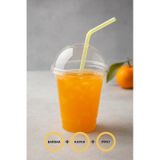 Kapaklı Pipetli Şeffaf Plastik Bardak Pet Kahve Limonata Milkshake Bardağı 50 Adet Şeffaf