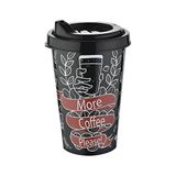 Kapaklı Plastik Kahve Bardağı 400 ml ASORTİ (3 Adet)