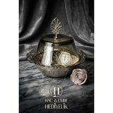 Kapaklı Şekerlik | Cam Şekerlik | Şeker Kabı | Ikramlık | Dekoratif Metal Cam Lüks Şekerlik - Gümüş