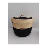 Kapaklı Sepet Takımı Hasır Sepet Düzenleyici Hediyelik Sepet Organizer Saklama Kutusu- 23x18cm 1001000000077
