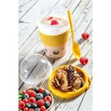 Kapaklı ve Kaşıklı 600 ml Meyveli Yoğurt ve Müsli Kabı, Sağlıklı Beslenme Için Ideal - Altın - Seçenek 1