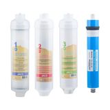 Kapalı Kasa 12 Inch Reverse Osmosis Tezgah Altı Su Arıtma Cihazı Jaco Inline Filtre Seti - Membran Filtreli 4' Lü Set
