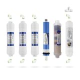 Kapalı Kasa Su Arıtma Cihazı 12 Aşama 6lı Filtre Seti 12" Inlıne - 80 GPD AquaFlo Membran