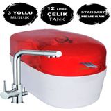 Kapalı Kasa Su Arıtma Cihazı Standart Membranlı 12 Lt Metal Tanklı - 3 Yollu Musluk