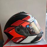Kapalı Kask Axxıs Mat Siyah Koyu Kırmızı Açık Kırmızı Beyaz M