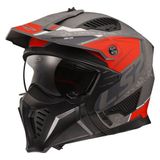 Kapali Kask Ls2 Drifter Devor Mat Gri Titanium Kirmizi L