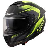 Kapalı Kask Ls2 Stream 2 Fury Mat Siyah Gri Neon Sarı Orjinal Vizörlü L