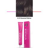 Kapamarka Nevacolor Premium 4.35 Karamel Kahve - Kalıcı Krem Saç Boyası 50 G Tüp