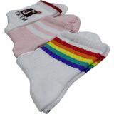 Kapar Yakamoz 3'lü Extra Rahat Unisex Spor Yarım Konç Kolej Çorap - 36 - 39 - Renkli