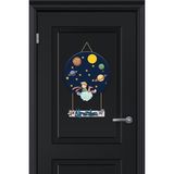 Kapbirhediye Bebek Odası Ahşap Kapı Süsü Uzay