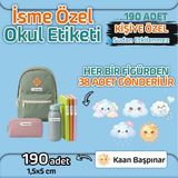 Kapbirhediye Okul Etiketi Isme Özel Kalem Defter Etiketi Bulut Temalı 190 Adet